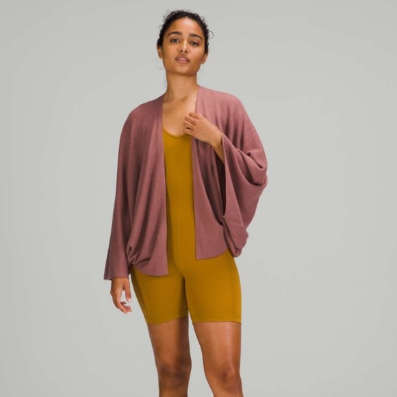 Lululemon Cashlu Knit Textured Wrap Spiced Chai M/L - Picture 3 of 9